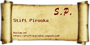 Stift Piroska névjegykártya