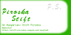 piroska stift business card